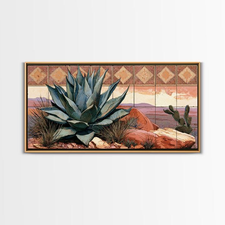 Agave Plant Closeup Canvas Print, Desert Art, Minimalist Decor, Southwestern Decor, Fine Art, Desert, Boho, Original Art, DES-2x1-44