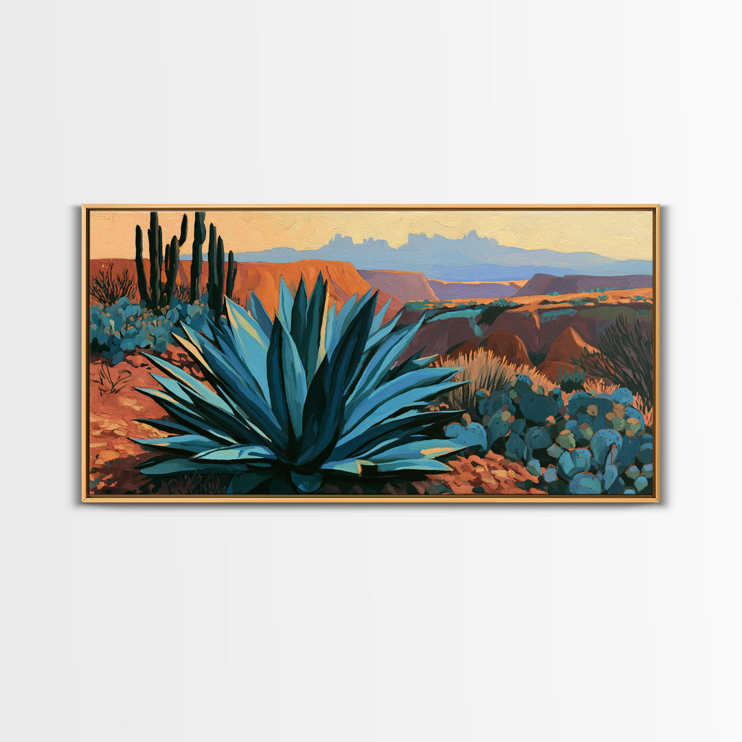 Agave Plant Closeup Canvas Print, Desert Art, Large Wall Art, Southwestern Decor, Fine Art, Desert, Western Wall Art, DES-2x1-68
