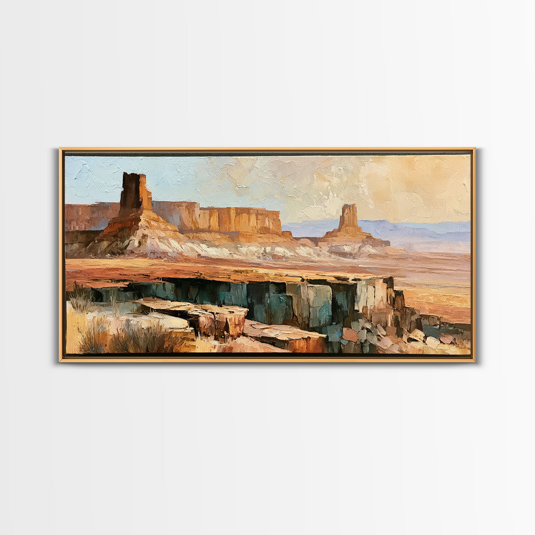 Abstract Mesa Landscape Canvas Print, Desert Art, Living Room Art, Southwestern Decor, Fine Art, Desert, Contemporary Art, DES-2x1-71