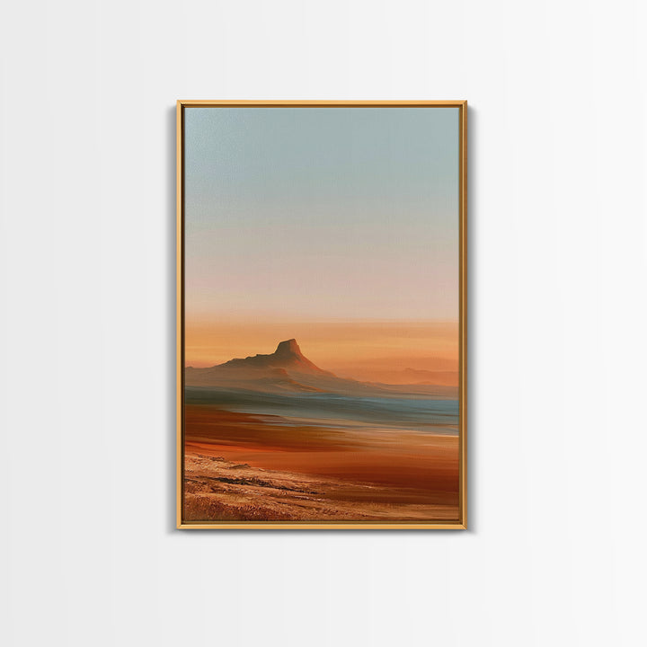 Abstract Heatwave Horizon Framed Canvas Print, Desert Art, Living Room Decor, Southwestern Decor, Desert, Botanical Art, DES-2x3-21