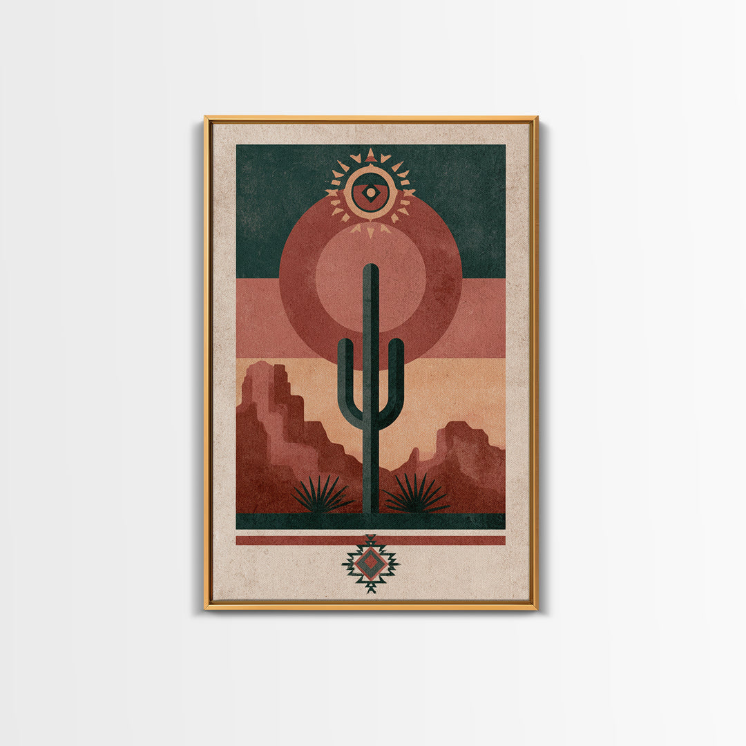 Ancient Desert Petroglyph Design Canvas Print, Desert Art, Boho Wall Art, Southwestern Decor, Fine Art, Desert, Living Room Art, DES-2x3-29