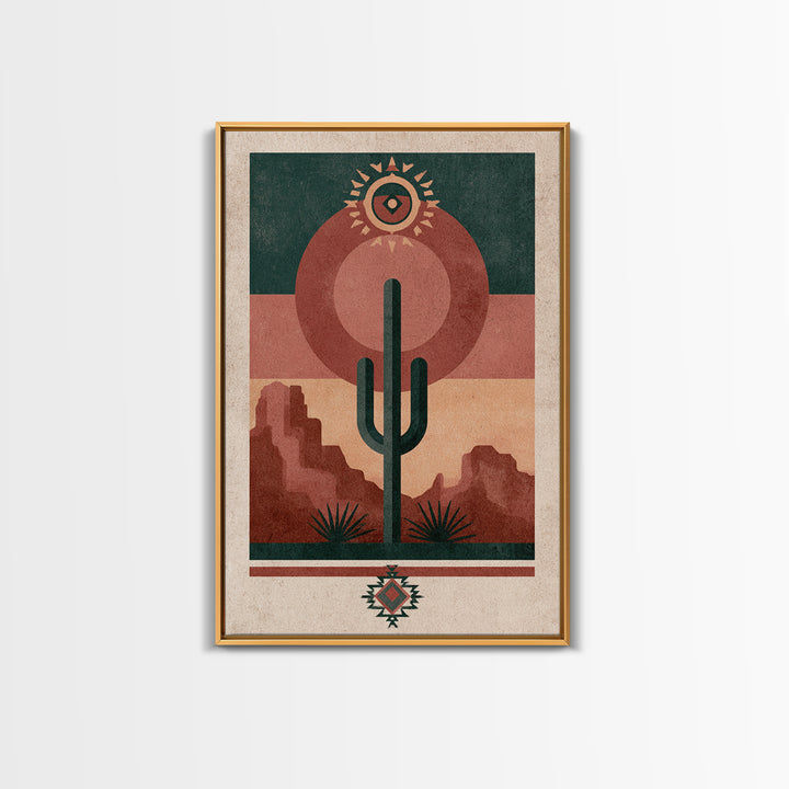 Ancient Desert Petroglyph Design Canvas Print, Desert Art, Boho Wall Art, Southwestern Decor, Fine Art, Desert, Living Room Art, DES-2x3-29