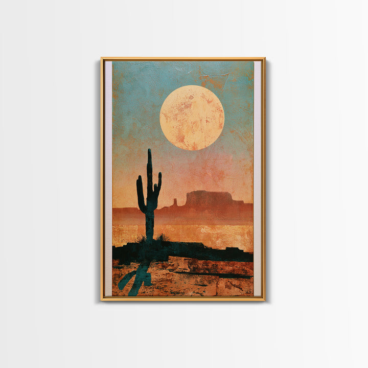Minimal Beige Sun Framed Canvas Print, Desert Art, Abstract Wall Art, Southwestern Decor, Desert, Digital Download Art, DES-2x3-78