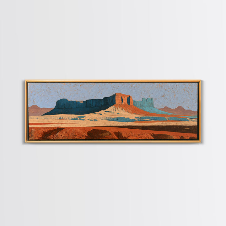 Abstract Mesa Landscape Canvas Print, Desert Art, Minimalist Decor, Southwestern Decor, Fine Art, Desert, Boho, Original Art, DES-3x1-19