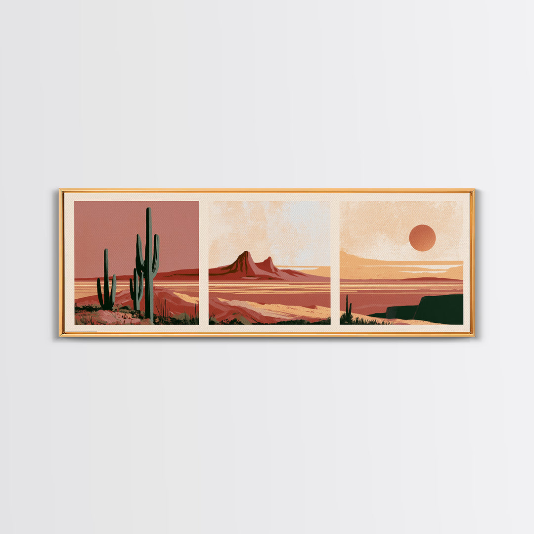 Abstract Heatwave Horizon Canvas Print, Desert Art, Digital Download Art, Southwestern Decor, Desert, Minimalist Decor, DES-3x1-29