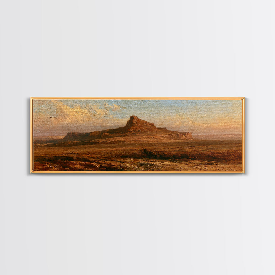 Abstract Mesa Landscape Canvas Print, Desert Art, Large Wall Art, Southwestern Decor, Watercolor Art, Desert, Western Wall Art, DES-3x1-43