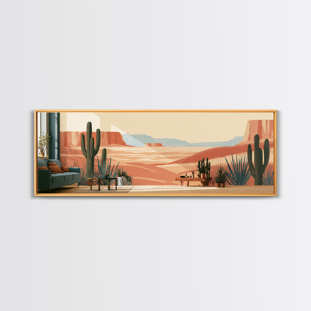 Wind Carved Dune Patterns from Above Framed Canvas Print, Desert Art, Art Print, Southwestern Decor, Oil Painting, Desert, DES-3x1-60