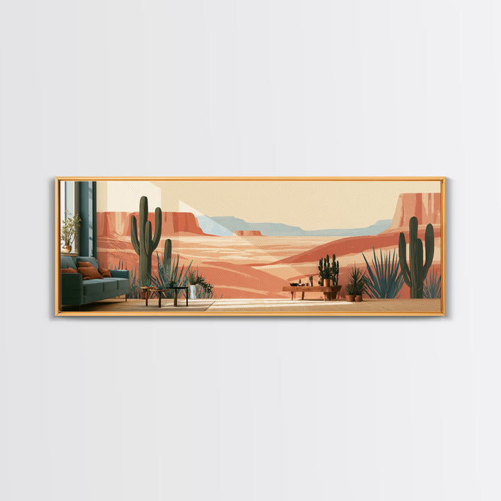 Wind Carved Dune Patterns from Above Framed Canvas Print, Desert Art, Art Print, Southwestern Decor, Oil Painting, Desert, DES-3x1-60