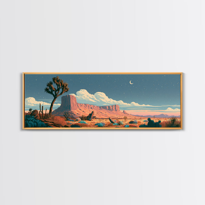 Joshua Tree under Star Filled Night Canvas Print, Desert Art, Printable Wall Art, Southwestern Decor, Fine Art, Desert, DES-3x1-70