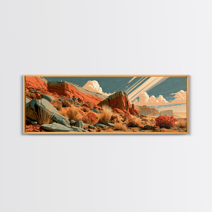 Sandstone Canyon with Dramatic Light Beam Canvas Print, Desert Art, Printable Wall Art, Southwestern Decor, Fine Art, Desert, DES-3x1-80