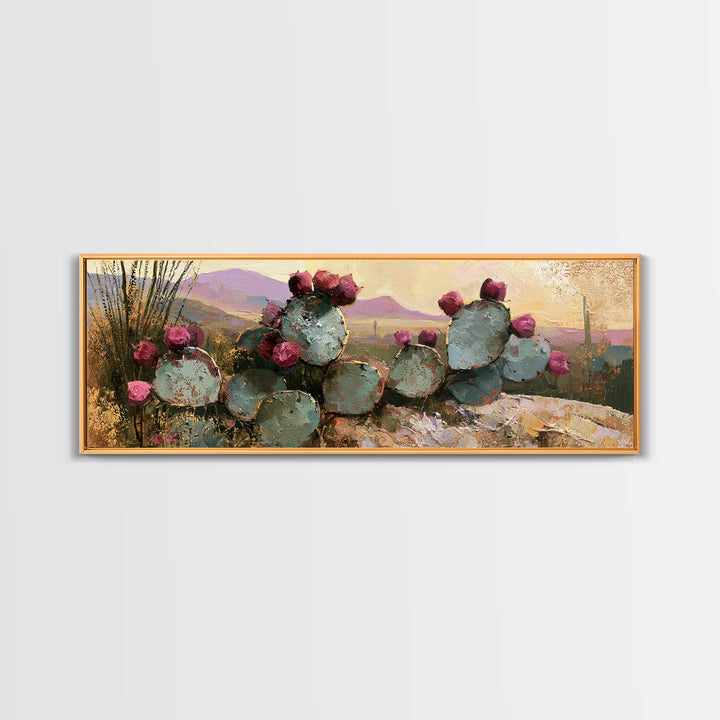 Prickly Pear Cactus Canvas Print, Desert Art, Printable Art, Southwestern Decor, Fine Art, Desert, Colorful Wall Art, DES-3x1-83