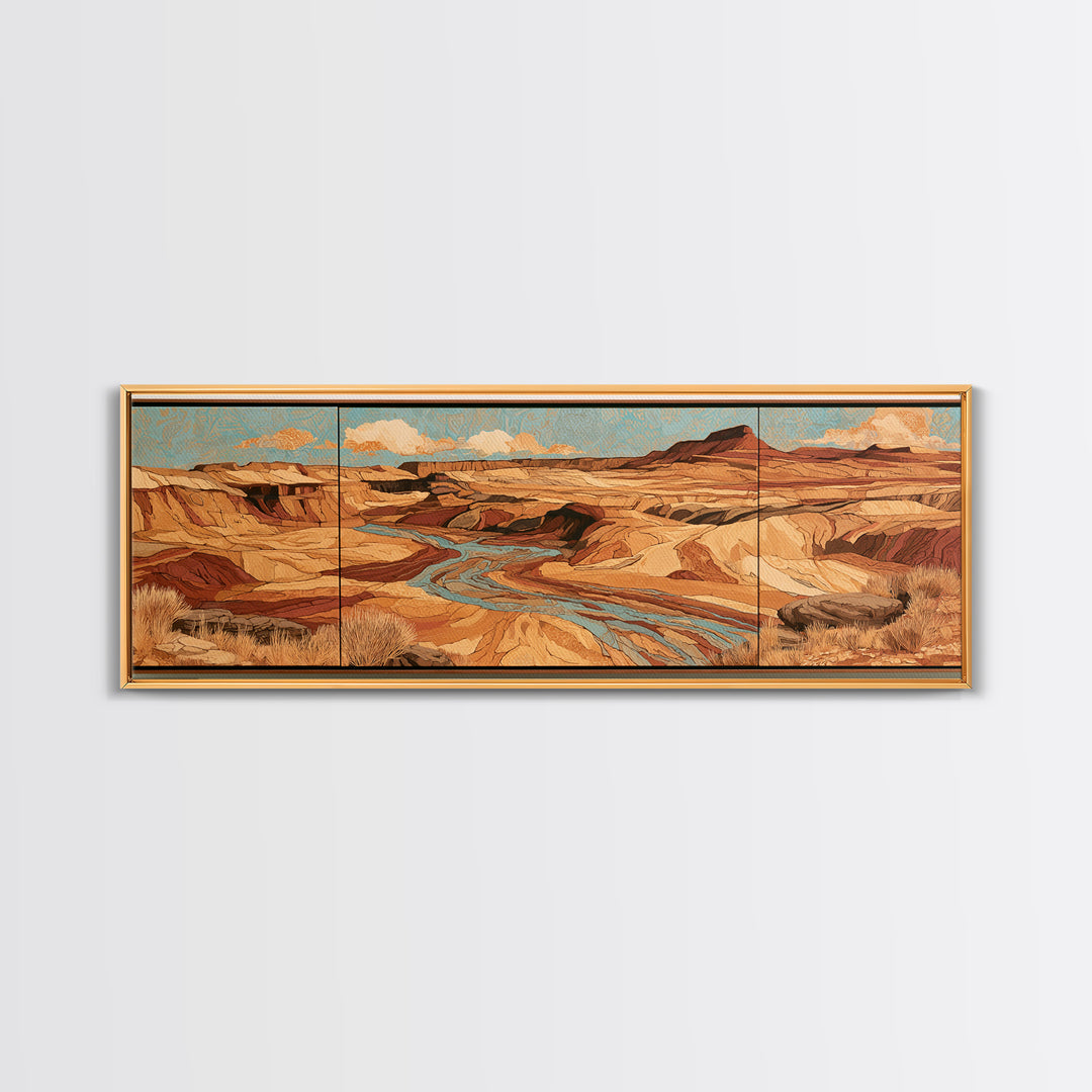 Wind Carved Dune Patterns from Above Framed Canvas Print, Desert Art, Wall Art Prints, Southwestern Decor, Fine Art, Desert, DES-3x1-84