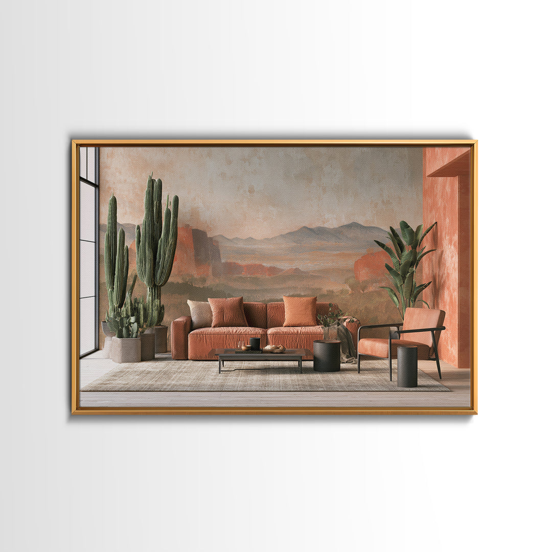 Ancient Desert Petroglyph Design Canvas Print, Desert Art, Digital Download Art, Southwestern Decor, Watercolor Art, Desert, DES-3x2-1