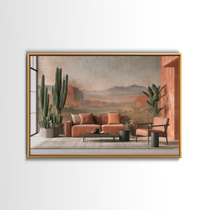 Ancient Desert Petroglyph Design Canvas Print, Desert Art, Digital Download Art, Southwestern Decor, Watercolor Art, Desert, DES-3x2-1