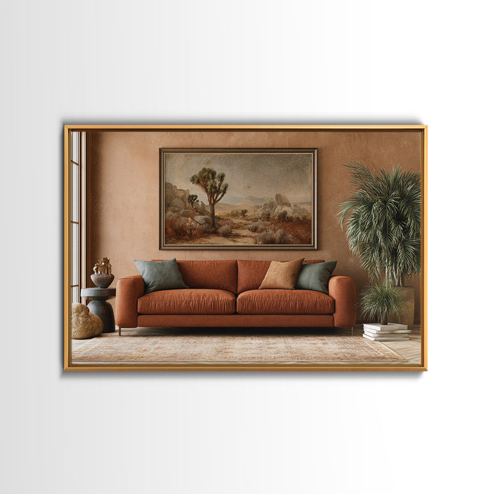 Joshua Tree under Star Filled Night Canvas Print, Desert Art, Living Room Art, Southwestern Decor, Fine Art, Desert, DES-3x2-34