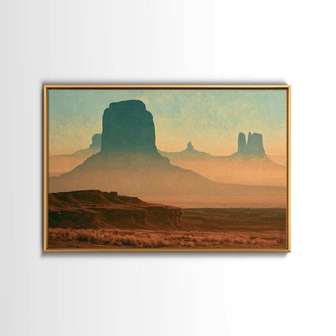 Monument Valley Silhouette Canvas Print, Desert Art, Luxury Decor, Southwestern Decor, Fine Art, Desert, Wall Art Prints, DES-3x2-37