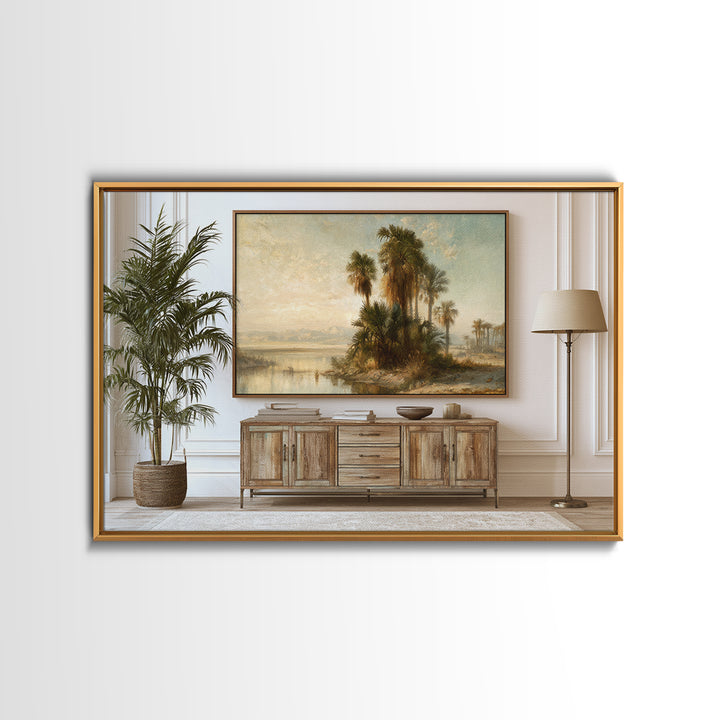 Palm Oasis Reflected Canvas Print, Desert Art, Large Wall Art, Southwestern Decor, Fine Art, Desert, Western Wall Art, DES-3x2-43