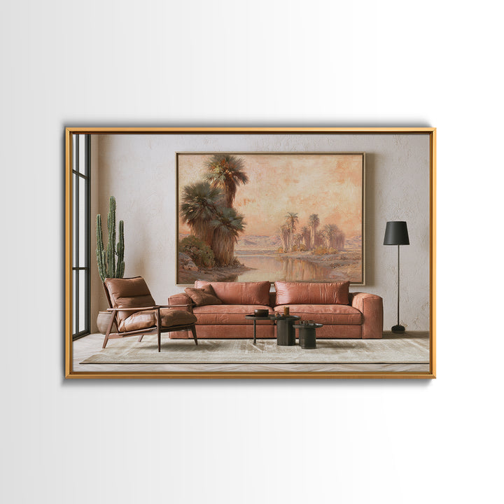 Palm Oasis Reflected Canvas Print, Desert Art, Bedroom Wall Art, Southwestern Decor, Fine Art, Desert, Fine Art Print, DES-3x2-67