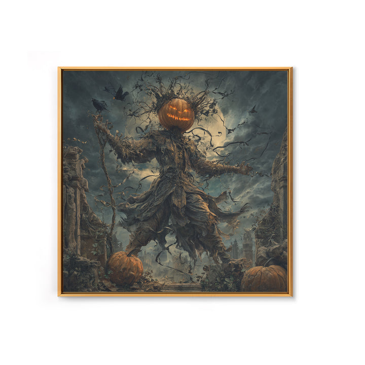 The Jack-O'-Lantern King, Square Wall Art, Spooky Home Decor, Canvas Print, Halloween Wall Decor, Gothic Home Decor, Halloween Wall Art