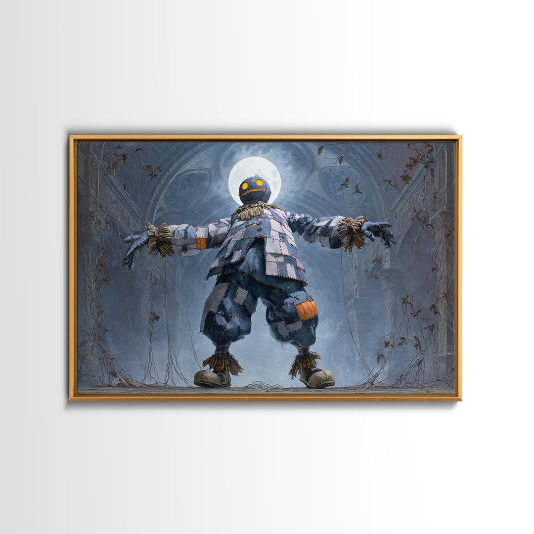 The Stitched Giant, Landscape Wall Art, Gothic Horror Wall Art, Framed Canvas Print, Halloween Wall Decor, Gothic Home Decor