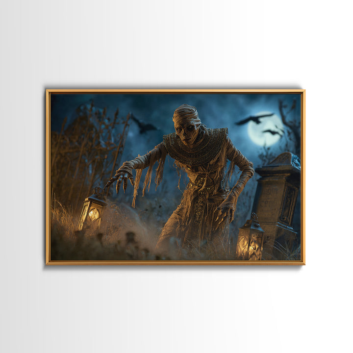 The Mummy Pharaoh, Landscape Wall Art, Macabre Wall Art, Framed Canvas Print, Halloween Wall Decor, Gothic Home Decor, Halloween Wall Art