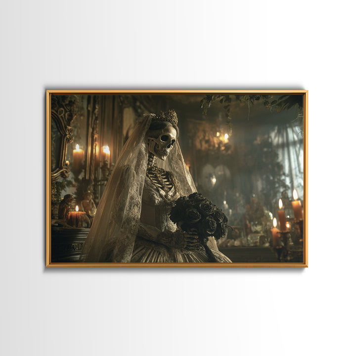 The Skeletal Bride, Landscape Wall Art, Dark Fantasy Wall Art, Canvas Print, Halloween Wall Decor, Gothic Home Decor, Spooky Wall Decor