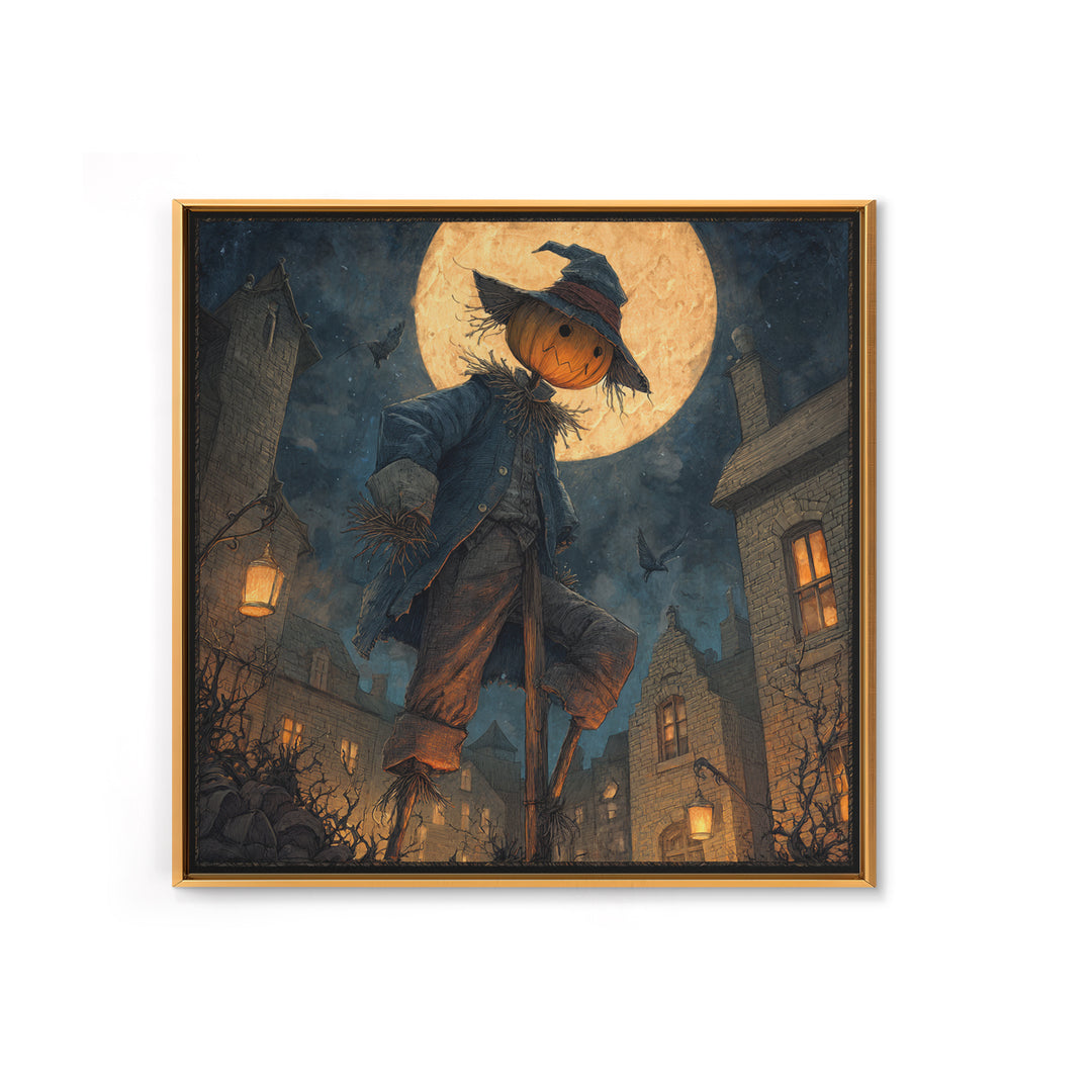 The Living Scarecrow, Square Wall Art, Dark Halloween Decor, Canvas Print, Halloween Wall Decor, Gothic Home Decor, Dark Fantasy Art