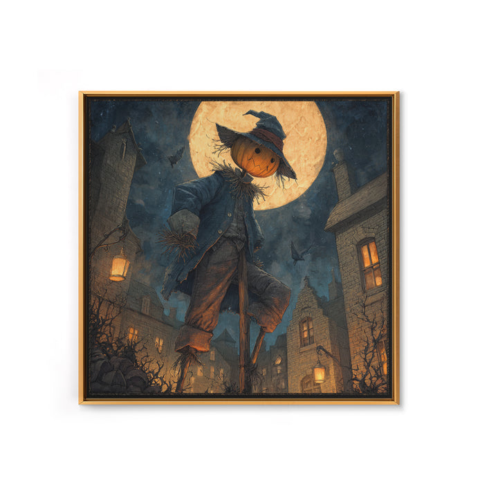 The Living Scarecrow, Square Wall Art, Dark Halloween Decor, Canvas Print, Halloween Wall Decor, Gothic Home Decor, Dark Fantasy Art