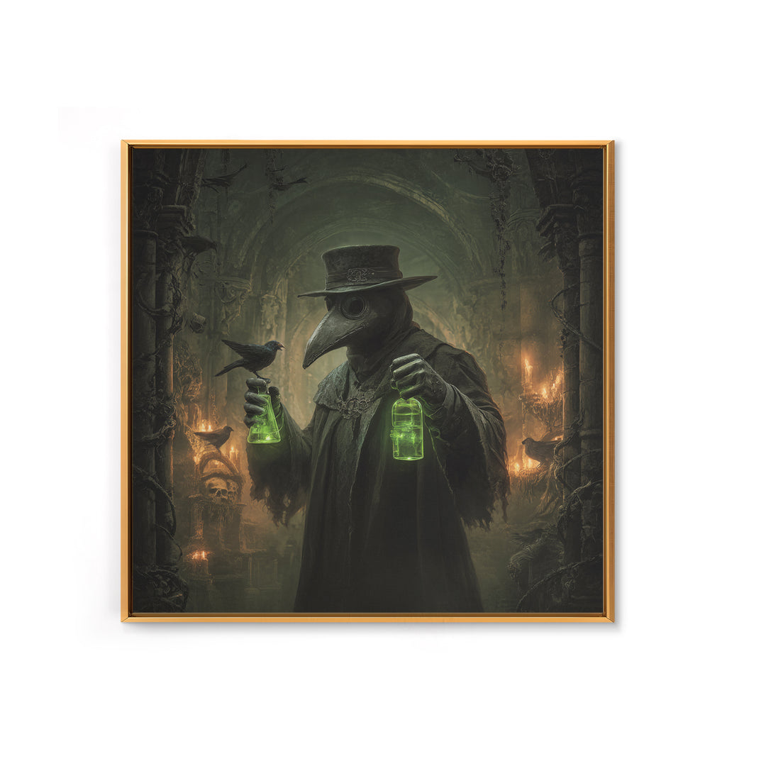 The Plague Doctor, Square Wall Art, Dark Halloween Decor, Canvas Print, Halloween Wall Decor, Gothic Home Decor, Collectible Wall Decor