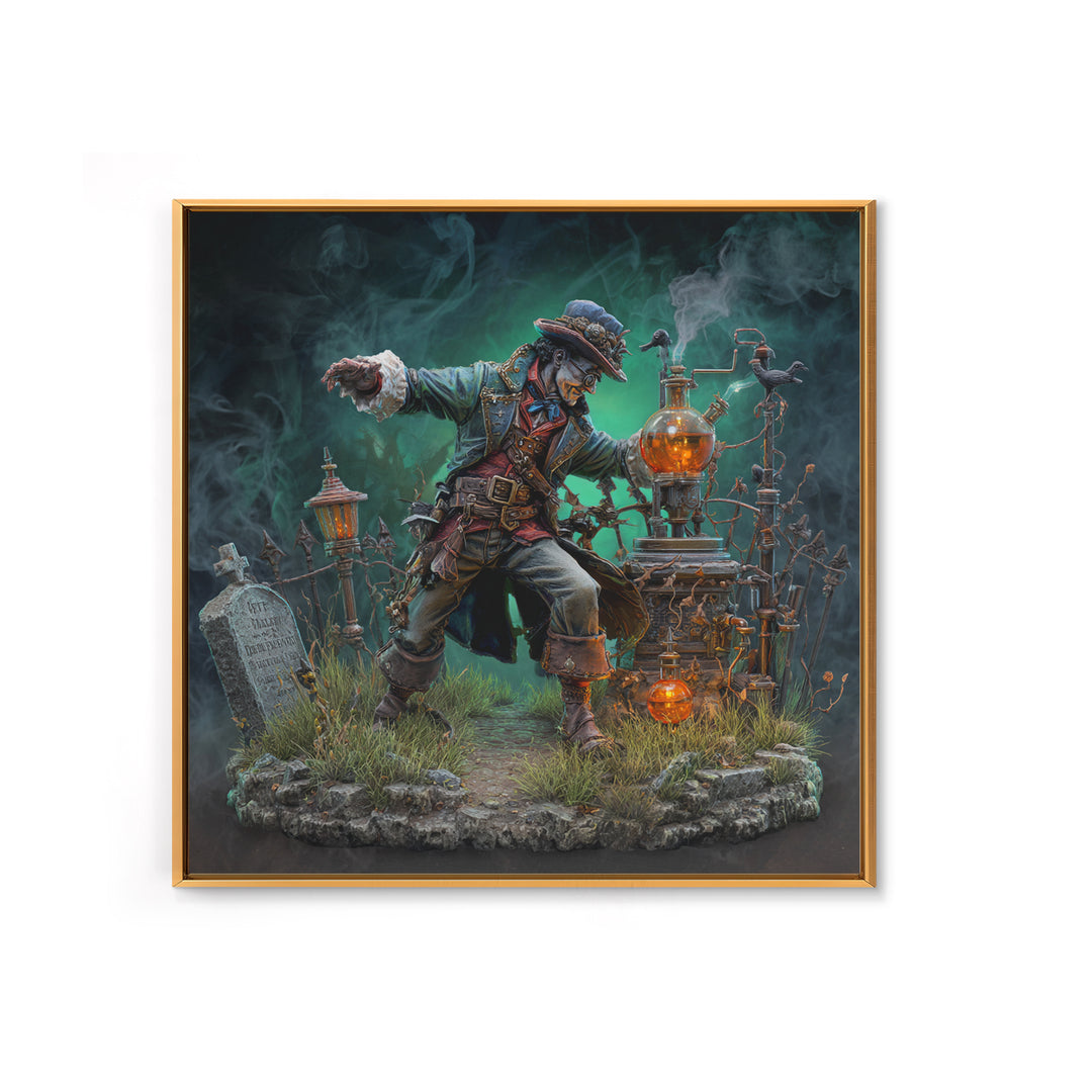 The Mad Alchemist, Square Wall Art, Macabre Wall Art, Framed Canvas Print, Halloween Wall Decor, Gothic Home Decor, Dark Fantasy Art