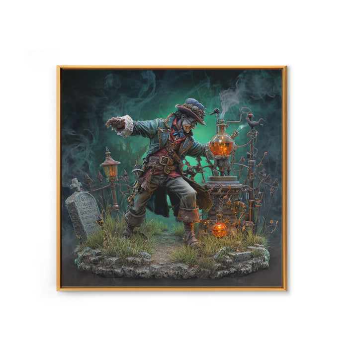 The Mad Alchemist, Square Wall Art, Macabre Wall Art, Framed Canvas Print, Halloween Wall Decor, Gothic Home Decor, Dark Fantasy Art