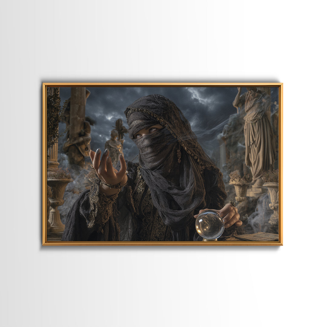 The Midnight Fortune Teller, Landscape Wall Art, Spooky Home Decor, Canvas Print, Halloween Wall Decor, Gothic Home Decor, Spooky Wall Decor
