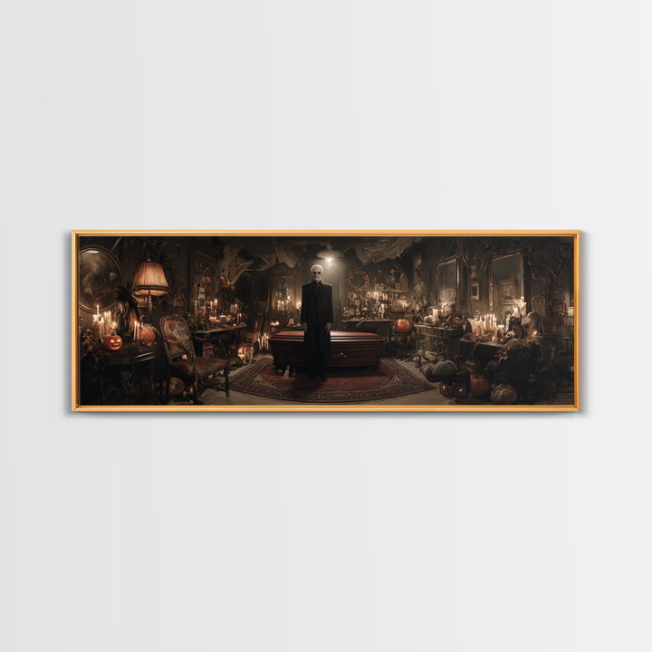 The Sinister Undertaker, Extra Wide Wall Art, Dark Halloween Decor, Canvas Print, Halloween Wall Decor, Gothic Home Decor, Horror Wall Art