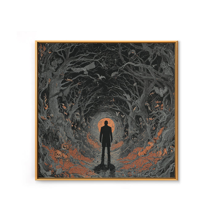 The Shadow Person, Square Wall Art, Dark Halloween Decor, Canvas Print, Halloween Wall Decor, Gothic Home Decor, Horror Wall Art