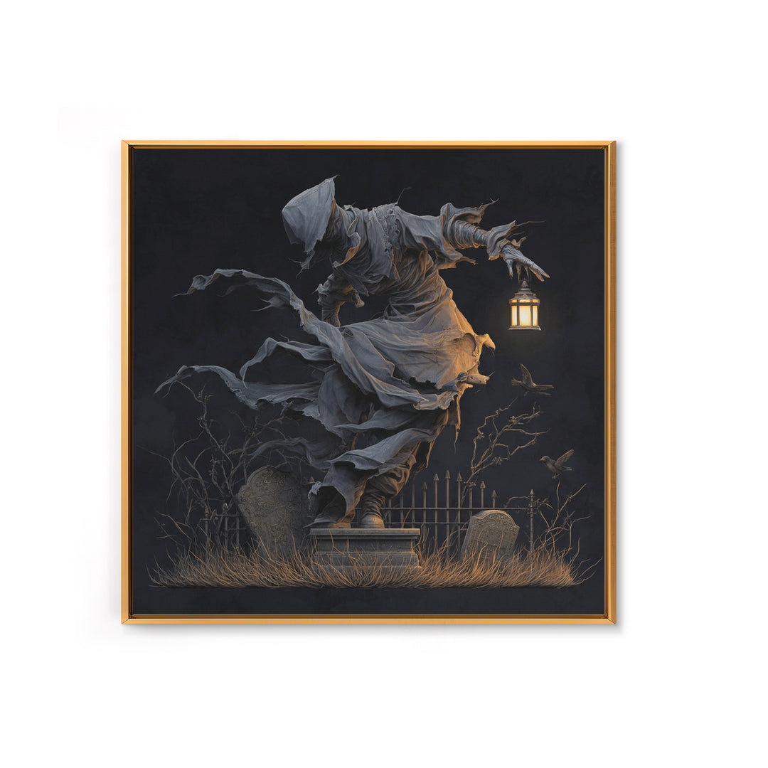The Tattered Wraith, Square Wall Art, Dark Halloween Decor, Canvas Print, Halloween Wall Decor, Gothic Home Decor, Spooky Wall Decor