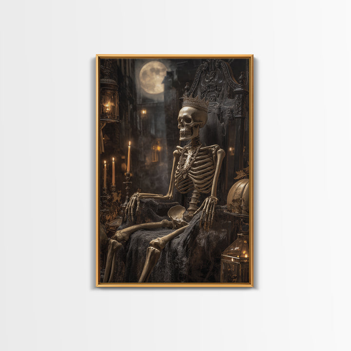 The Bone Queen, Vertical Wall Art, Dark Halloween Decor, Canvas Print, Halloween Wall Decor, Gothic Home Decor, Spooky Wall Decor