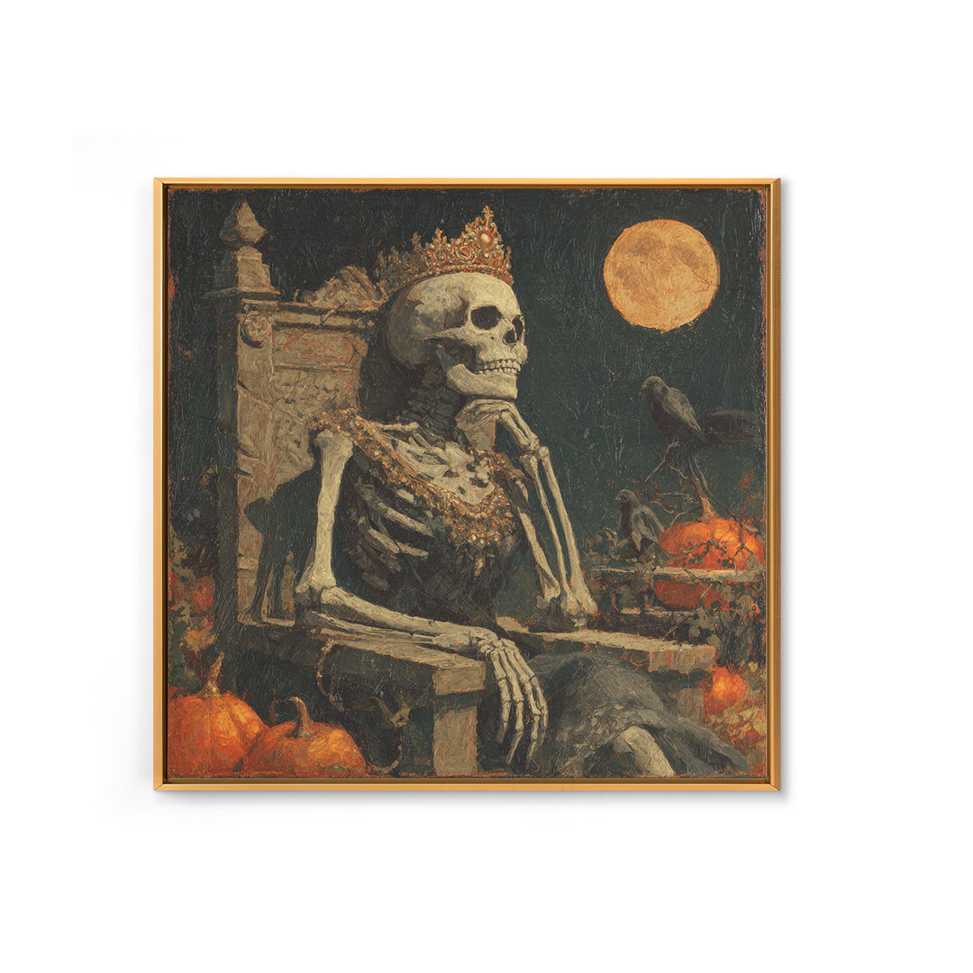 The Bone Queen, Square Wall Art, Haunted Gothic Art, Framed Canvas Print, Halloween Wall Decor, Gothic Home Decor, Spooky Wall Decor
