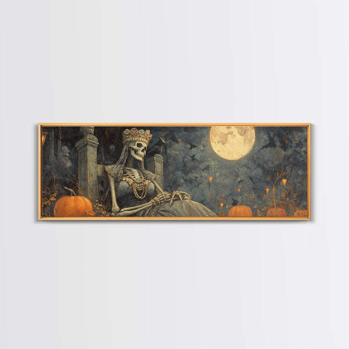 The Bone Queen, Extra Wide Wall Art, Dark Halloween Decor, Canvas Print, Halloween Wall Decor, Gothic Home Decor, Spooky Wall Decor