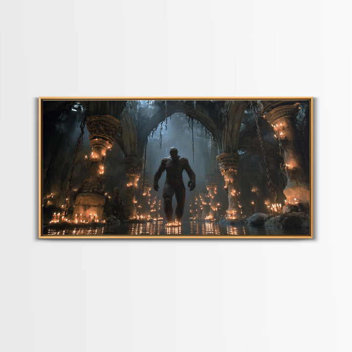 The Candlewax Man, Wide Panoramic Art, Dark Halloween Decor, Canvas Print, Halloween Wall Decor, Gothic Home Decor, Statement Wall Art