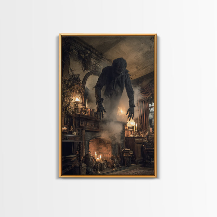 The Chimney Phantom, Vertical Wall Art, Dark Halloween Decor, Canvas Print, Halloween Wall Decor, Gothic Home Decor, Spooky Wall Decor