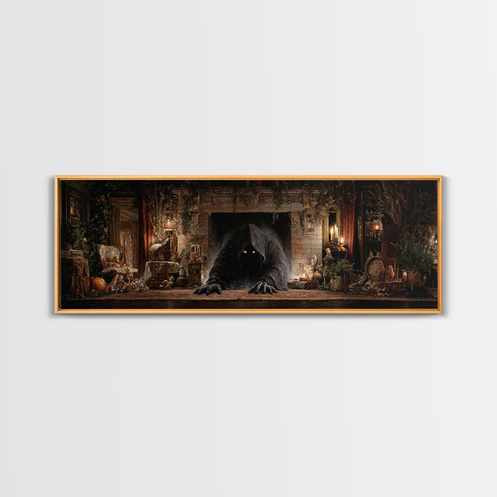 The Chimney Phantom, Extra Wide Wall Art, Dark Halloween Decor, Canvas Print, Halloween Wall Decor, Gothic Home Decor, Spooky Wall Decor