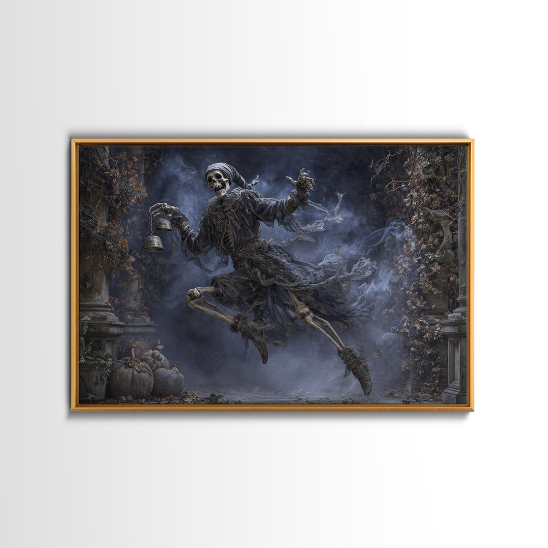 The Phantom Jester, Landscape Wall Art, Macabre Wall Art, Framed Canvas Print, Halloween Wall Decor, Gothic Home Decor, Statement Wall Art