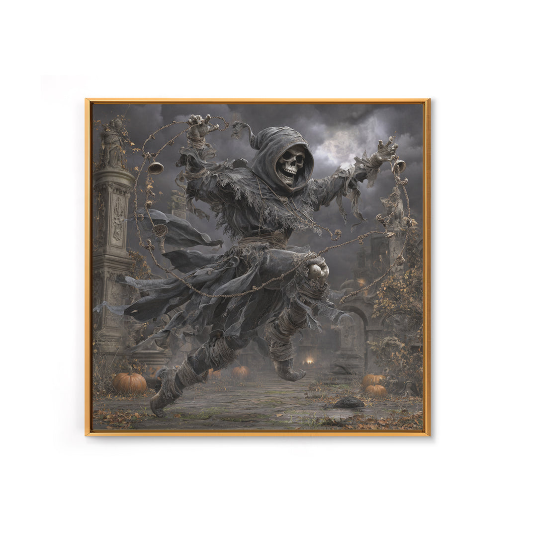 The Phantom Jester, Square Wall Art, Spooky Home Decor, Canvas Print, Halloween Wall Decor, Gothic Home Decor, Macabre Wall Art