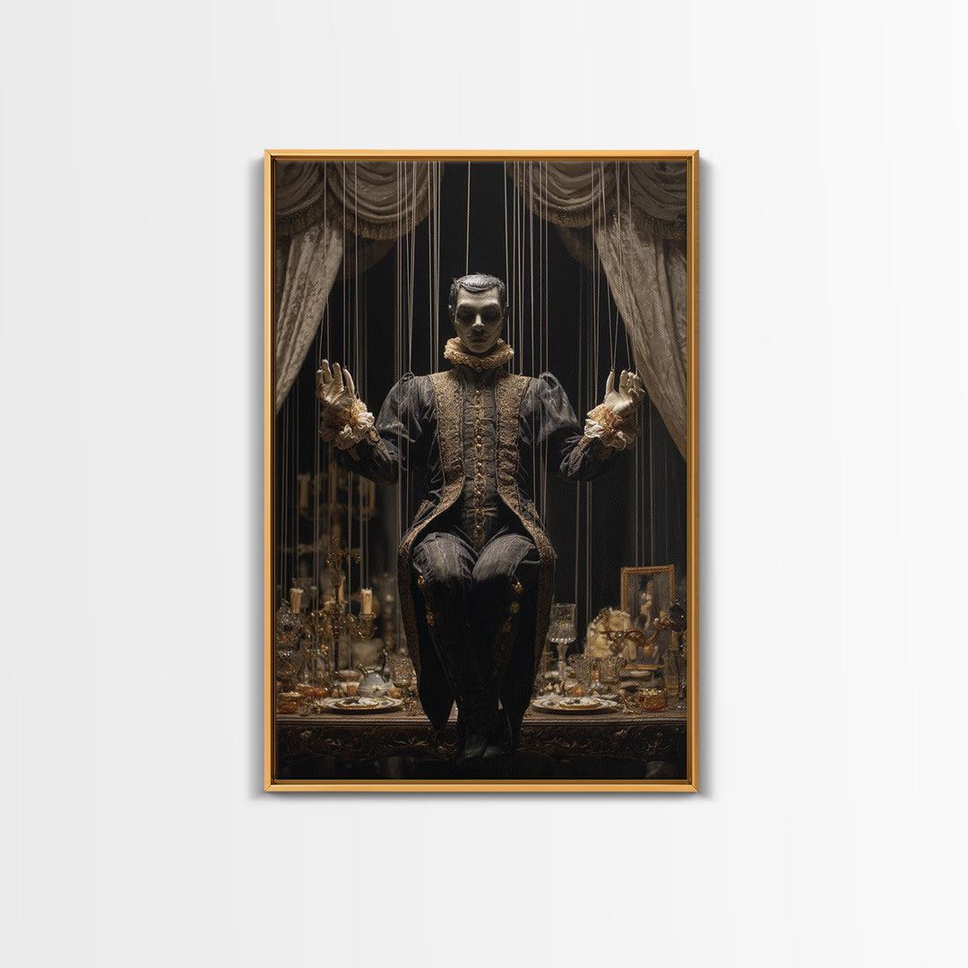 The Marionette Master, Vertical Wall Art, Spooky Home Decor, Canvas Print, Halloween Wall Decor, Gothic Home Decor, Seasonal Home Decor