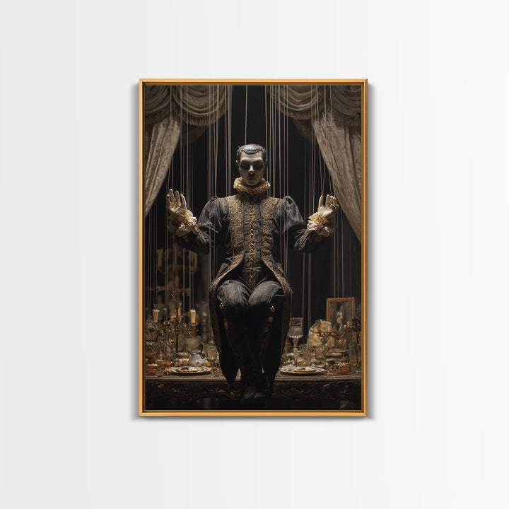 The Marionette Master, Vertical Wall Art, Spooky Home Decor, Canvas Print, Halloween Wall Decor, Gothic Home Decor, Seasonal Home Decor