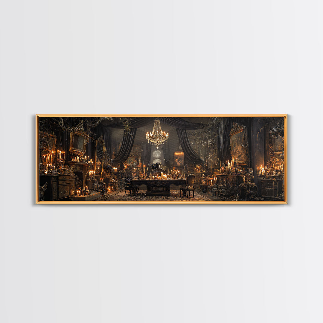 The Marionette Master, Extra Wide Wall Art, Haunted Gothic Art, Framed Canvas Print, Halloween Wall Decor, Gothic Home Decor