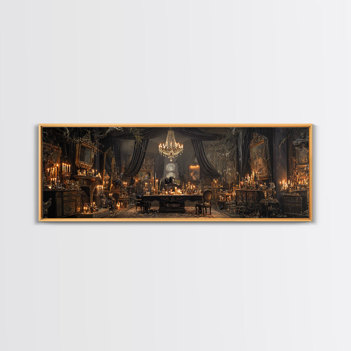 The Marionette Master, Extra Wide Wall Art, Haunted Gothic Art, Framed Canvas Print, Halloween Wall Decor, Gothic Home Decor