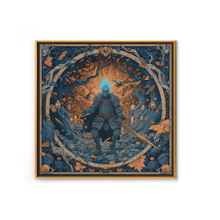 The Spectral Knight, Square Wall Art, Haunted Gothic Art, Framed Canvas Print, Halloween Wall Decor, Gothic Home Decor