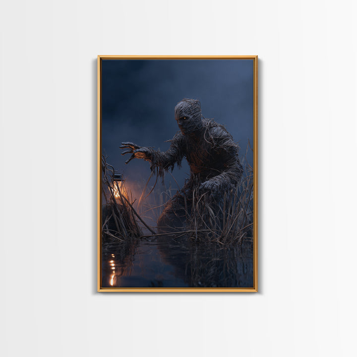 The Bog Mummy, Vertical Wall Art, Haunted Gothic Art, Framed Canvas Print, Halloween Wall Decor, Gothic Home Decor, Horror Wall Art