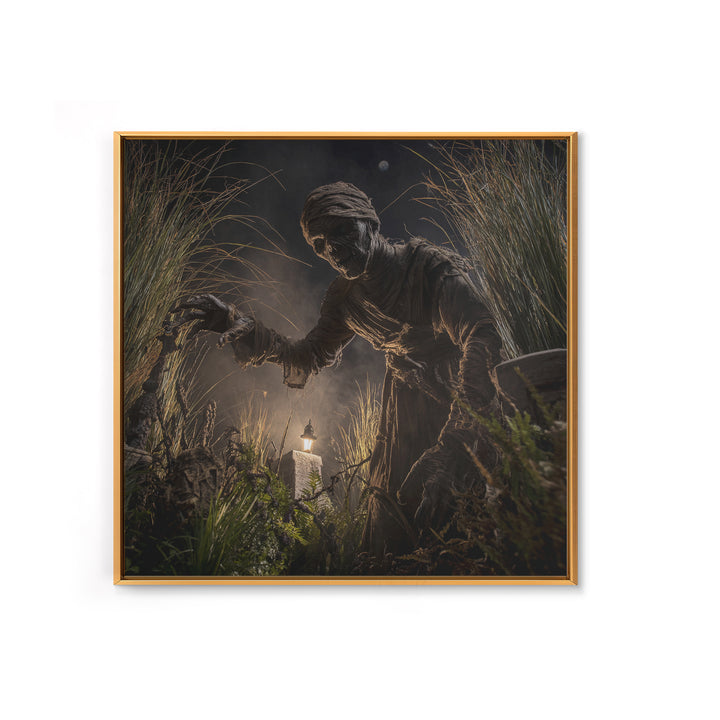 The Bog Mummy, Square Wall Art, Gothic Horror Wall Art, Framed Canvas Print, Halloween Wall Decor, Gothic Home Decor, Statement Wall Art